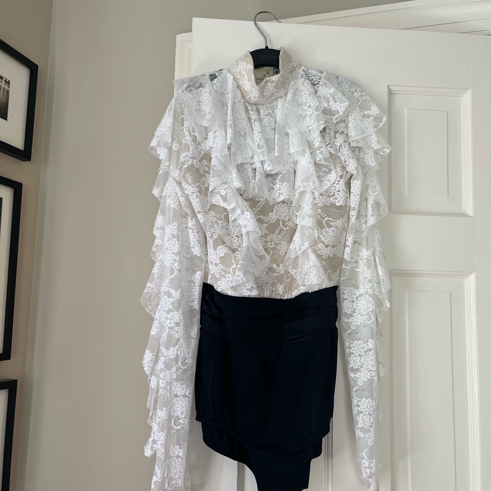 Brand new Weissmen ruffle leotard dance costume.